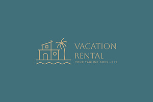 Vacation Rental House Logo Tropical, a Branding & Logo Template by Signatoro