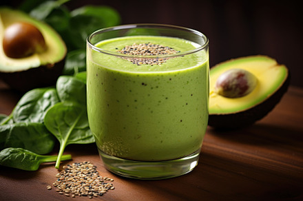 Healthy green smoothie with avocado,, a Photo by Iftikhar Alam
