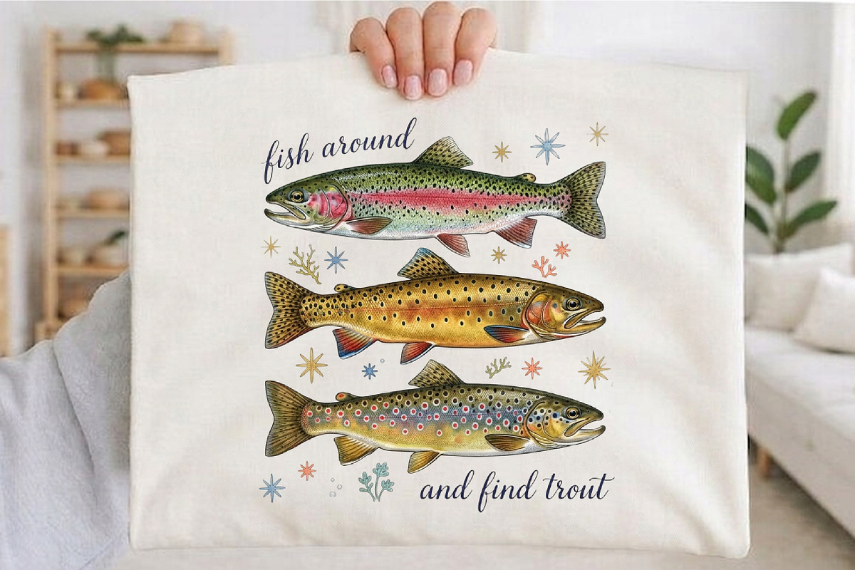 Summer Trout Fish Preppy Hand Drawn, a Seasonal Illustration by designcity5 (Photo 3 of 4)