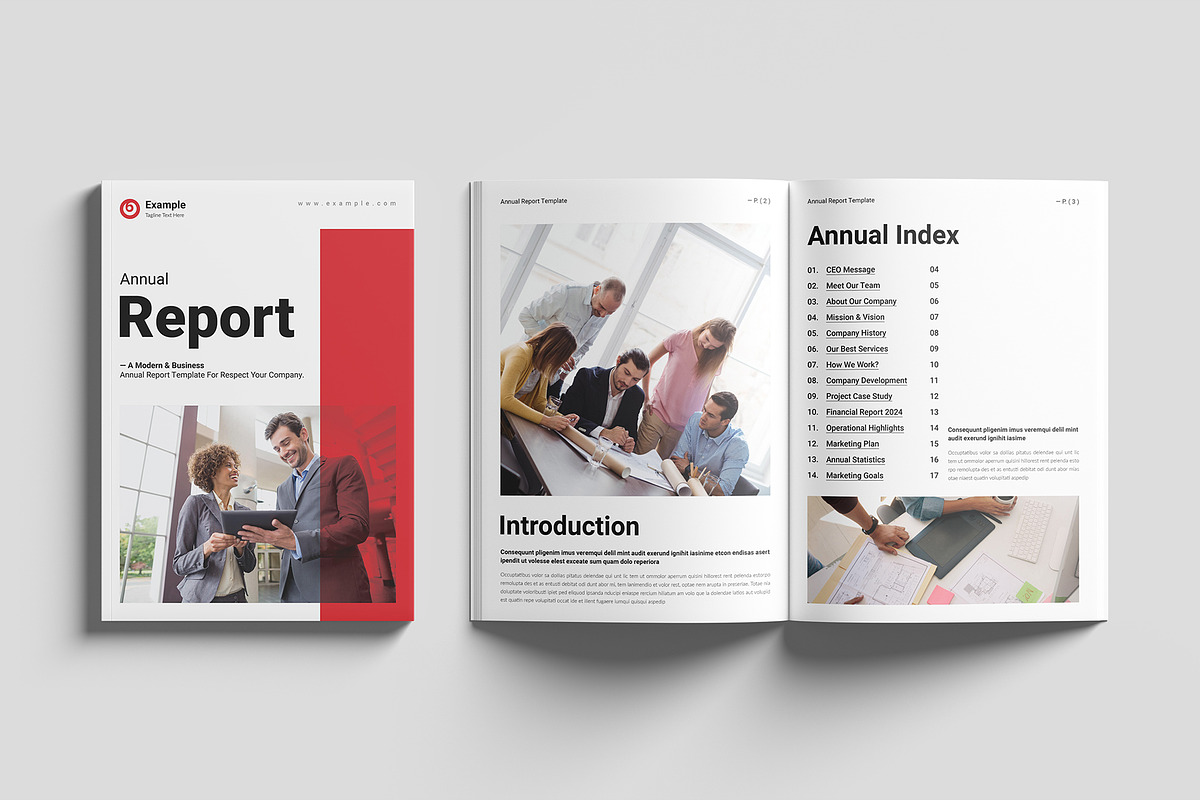 Annual Report Template, a Brochure Template by GoldenGrid Studio (Photo 1 of 10)
