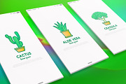 Succulents | 16 Thin Line Icons, an Outline Icon by Alex Blogoodf (Thumbnail 2 of 9)