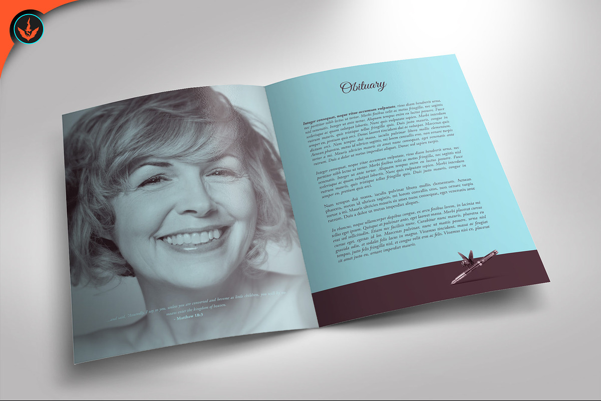Funeral Program 20 Lavender Orchids, a Brochure Template by SeraphimChris (Photo 2 of 5)