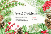 Forest Christmas set, an Illustration by svetodesign (Thumbnail 1 of 12)