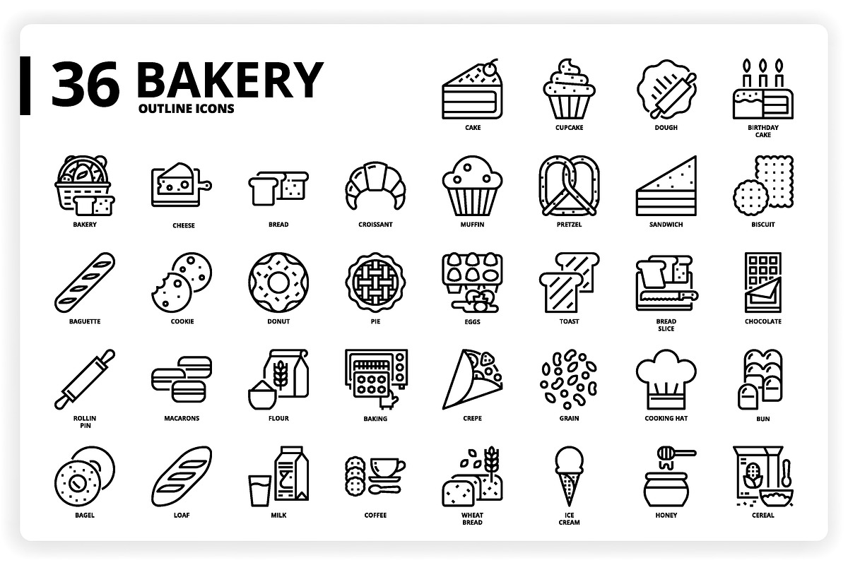 3,600 Icons x3 Styles, an Outline Icon by monkik (Photo 34 of 299)