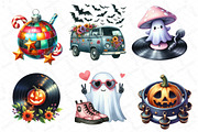Groovy Halloween Clipart, an Illustration by DreamPrint404 (Thumbnail 2 of 5)