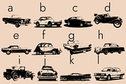 Vintage Cars Dingbats Font, a Symbol Font by Minimalartstudio (Thumbnail 5 of 7)