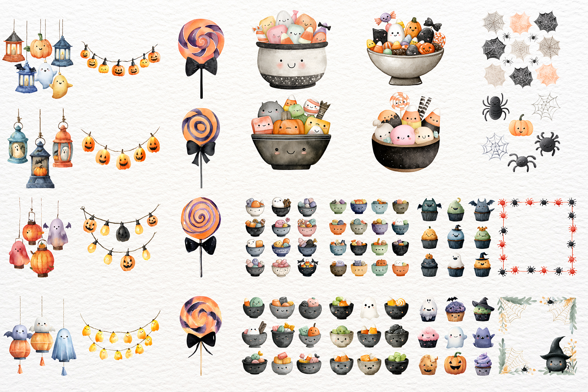 Watercolor Halloween Animals Clipart, an Animal Illustration by SugarCloudStudioArt (Photo 2 of 5)