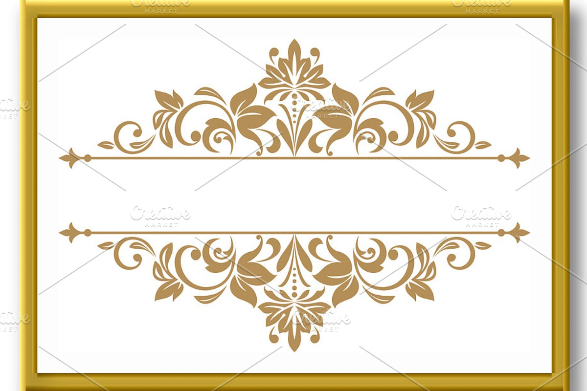 Vintage gold frame on a white, a Decorative Illustration by RODINA (Photo 2 of 3)