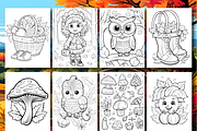 200 Cute Autumn Coloring Pages, a Seasonal Illustration by Coco Bloom (Thumbnail 4 of 9)