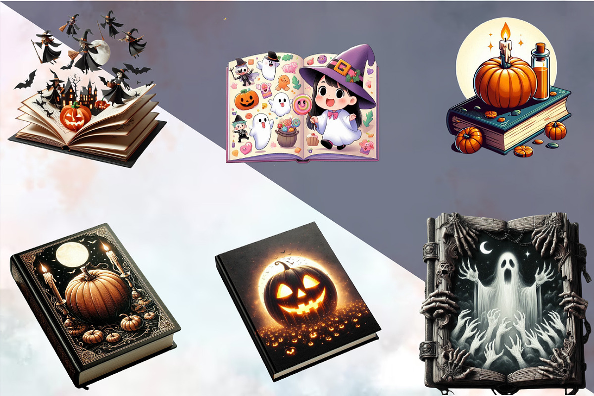 Halloween Books Sublimation Clipart, an Illustration by SVGArt (Photo 8 of 8)