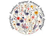 Wildflower Seamless Pattern, a Seasonal Illustration by Layerology (Thumbnail 2 of 3)