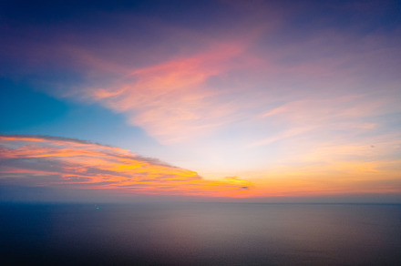 Island seascape Evening tropical island bird's eye view, a Nature Photo by Art Rachen