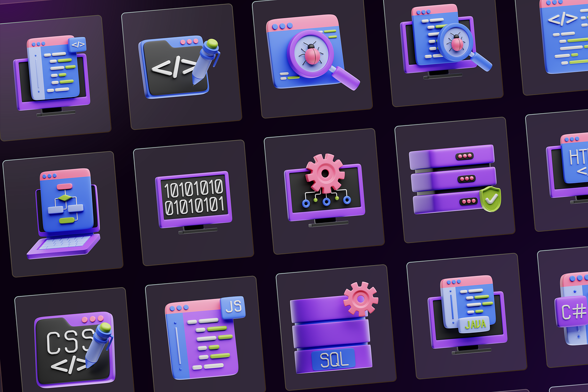 3D Coding Icons, a 3D by Flat Icons (Photo 8 of 8)