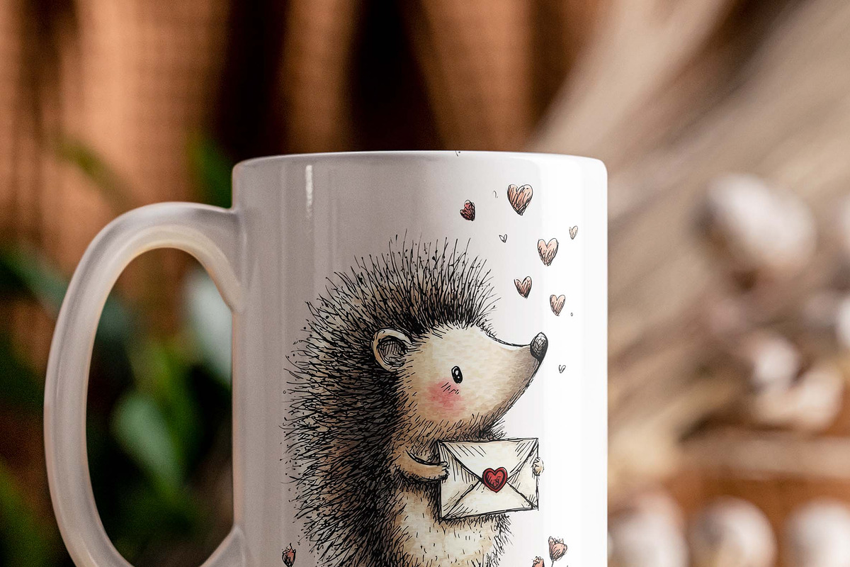 Valentine's Day Hedgehog Clipart, a Graphic by one-touch (Photo 3 of 7)