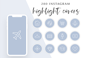 200 Instagram Story Highlight Icons, a Social Media Template by Blog&Glow (Thumbnail 1 of 4)