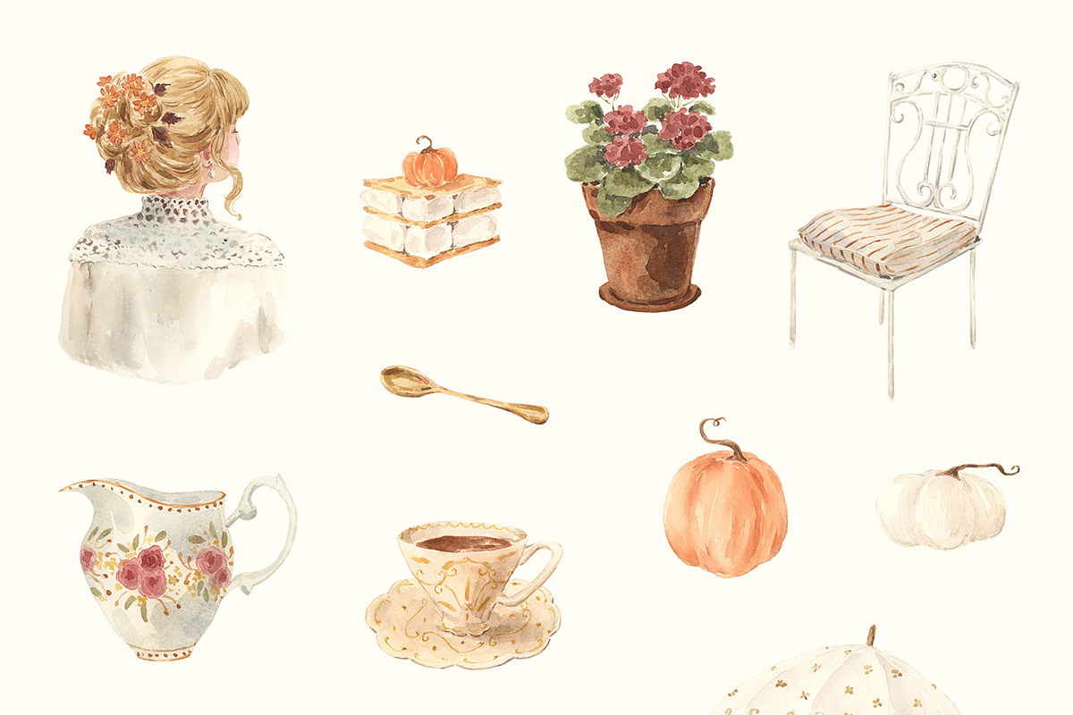 Vanilla Autumn watercolor, a Seasonal Illustration by LiChu Art (Photo 5 of 10)