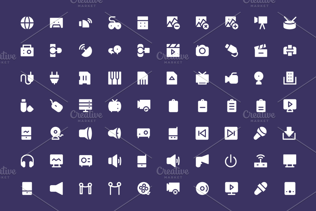 250+ Multimedia Vector Icons preview 3
