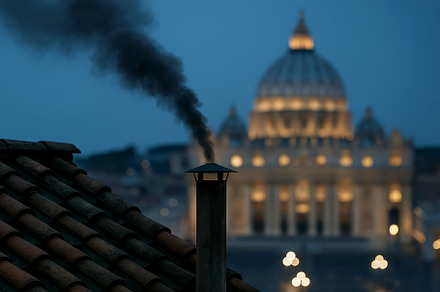 Papal conclave. Black smoke