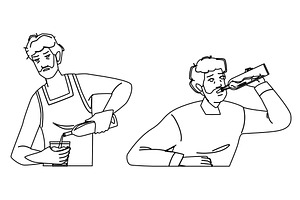 addiction man alcohol vector, a Person Illustration by pikepicture