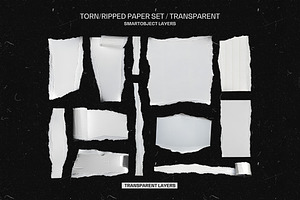 Ripped Torn Paper Set PNG, a Texture Graphic by iHemalaya