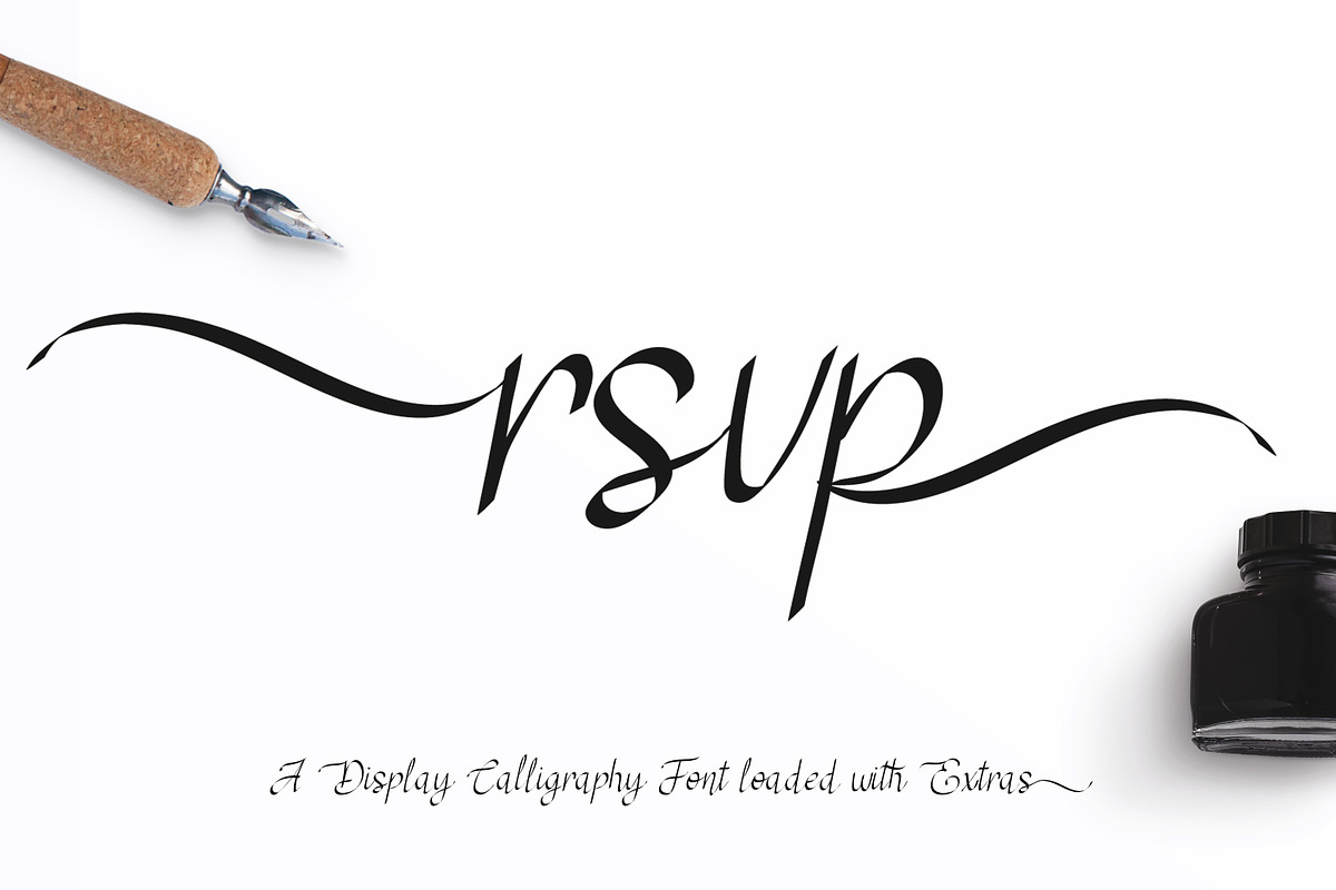 RSVP Display Calligraphy Font +, a Font by DailyMiracleDigitals,LLC (Photo 1 of 12)