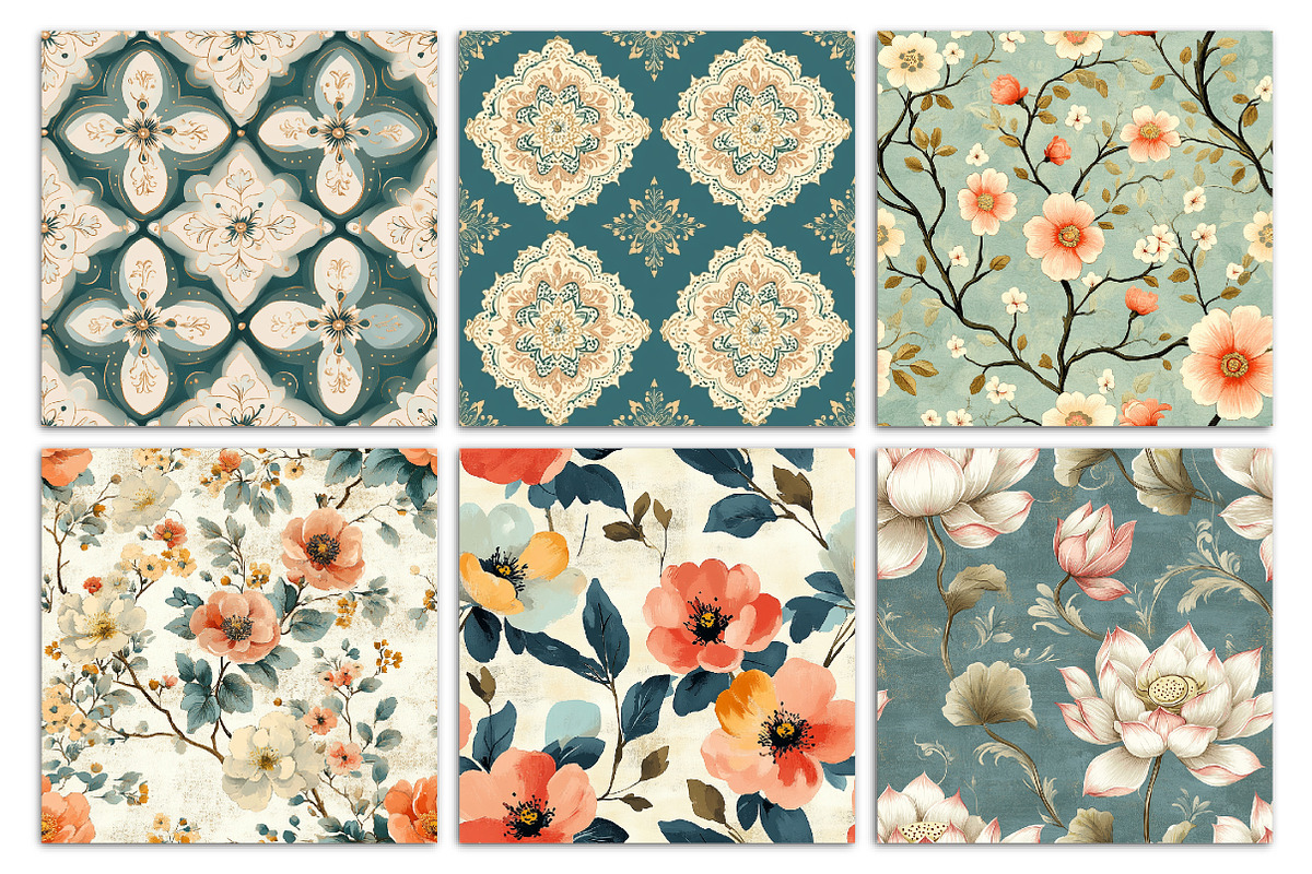 Batik Style Seamless Patterns 25, a Pattern Graphic by Libby Wishes (Photo 2 of 4)