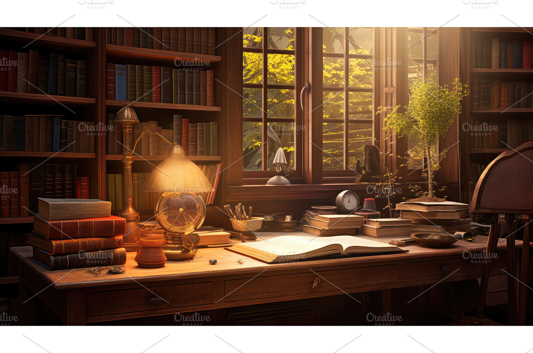 lamp cozy study ai generated, a School & Education Photo by pikepicture