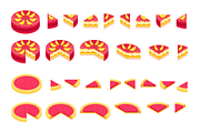 Isometric Cake Set, Slice Diagrams, a Food Illustration by Ilia Design (Thumbnail 8 of 10)