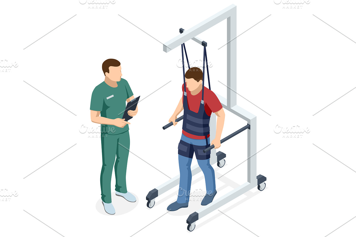Isometric vector scene showing male, a Healthcare Illustration by Golden Sikorka