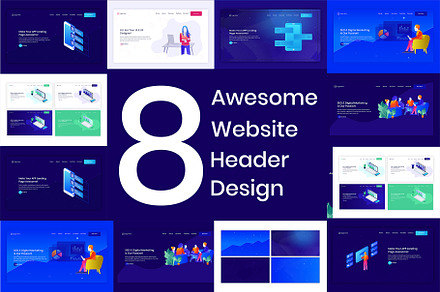 Website Header with illustration