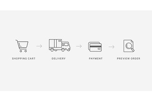 vector outline checkout icons