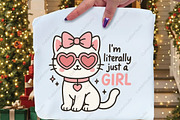 Cute Cat Im Literally Just A Girl PN, an Illustration by CraftArtStudio (Thumbnail 2 of 4)
