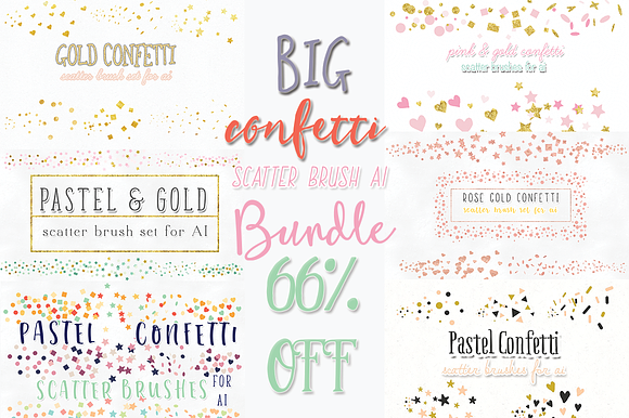 66%OFF CONFETTI scatter brush BUNDLE preview 2