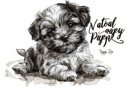 National Puppy Day poster, banner wi, an Animal Photo by Pixeness