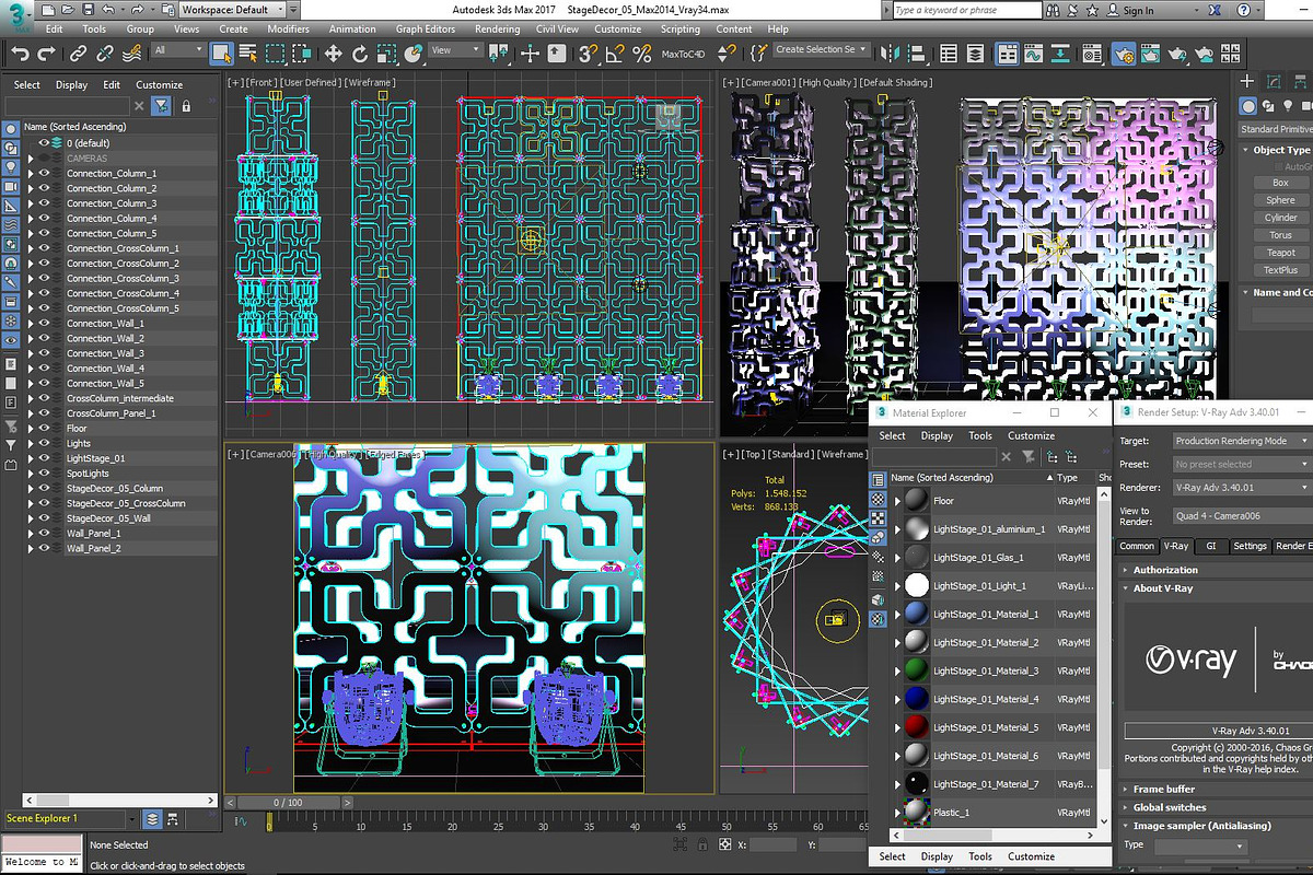 Stage Decor 05 Modular Wall Column preview 4
