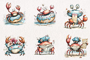 Whimsical Quirky Crab Clipart, an Animal Illustration by CreationArt (Thumbnail 4 of 7)