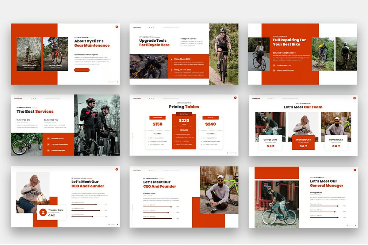 Cyclist - Bicycle Google Slides, a Presentation Template by Fit-tee (Photo 4 of 6)