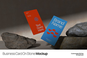 Business Card On Stone Mockup, a Product Mockup by graphicook