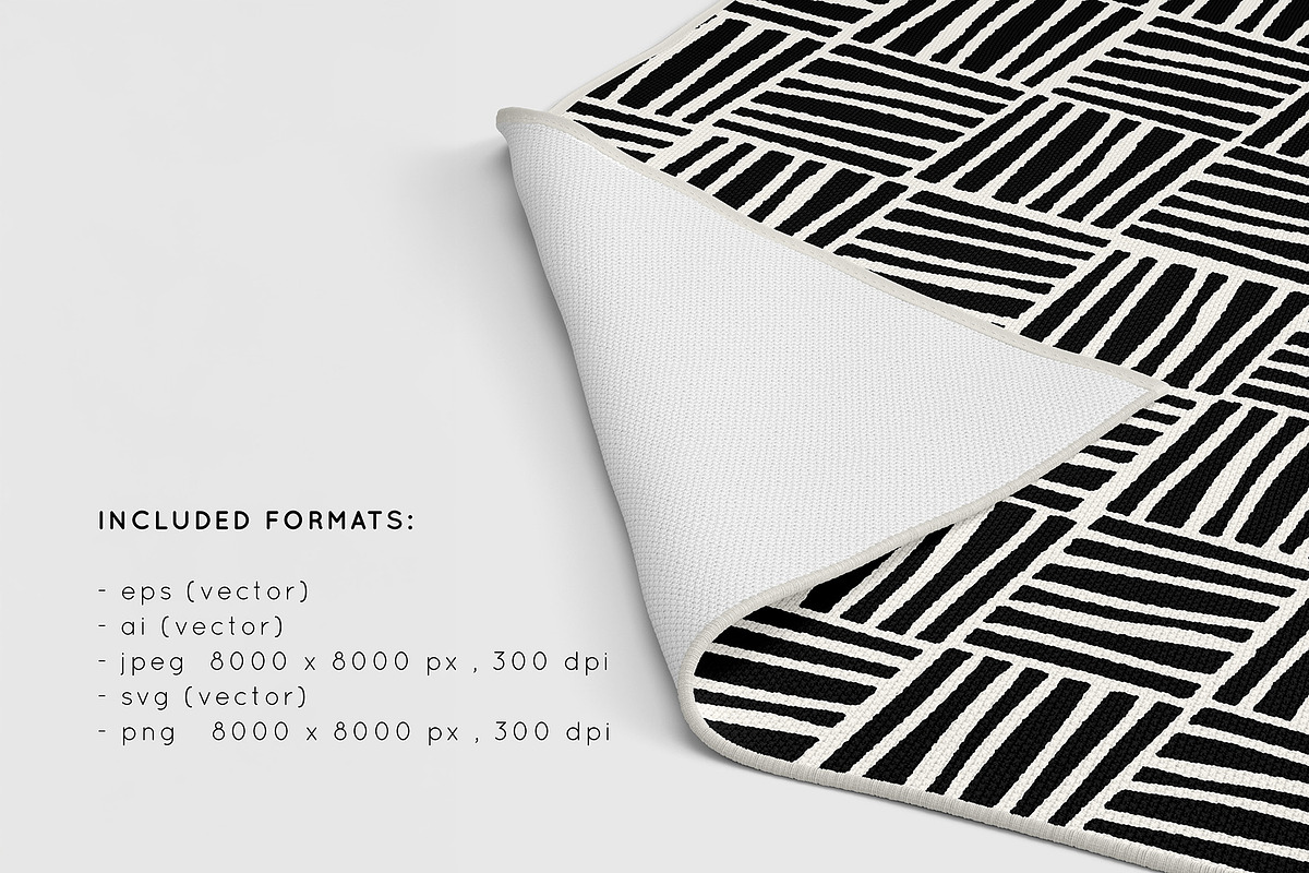Linocut Seamless Patterns Set, a Pattern Graphic by Curly_Pat (Photo 4 of 6)