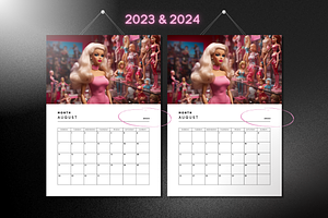 Canva Template Barbi Doll Calendar