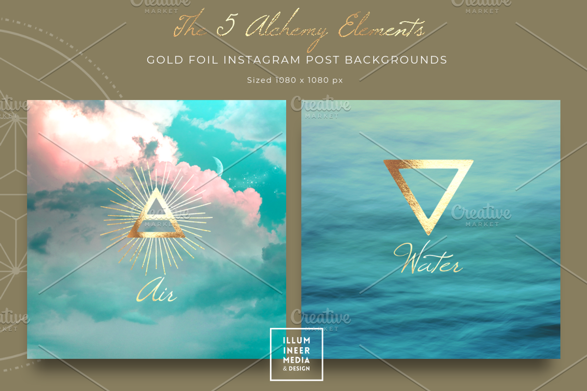 Gold Foil Alchemy Elements Instagram, an Object Graphic by Illumineer Media & Design (Photo 5 of 10)