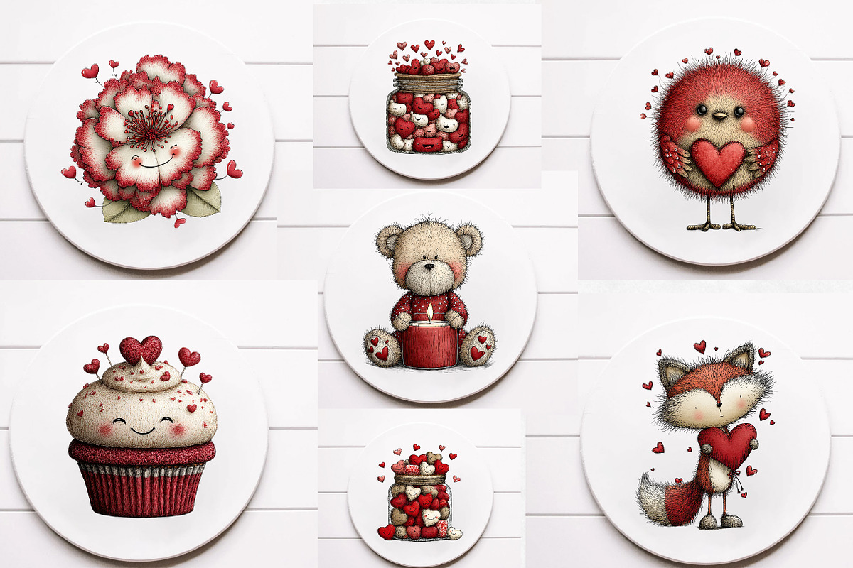 cute Valentine clipart, an Illustration by Designworld (Photo 3 of 6)