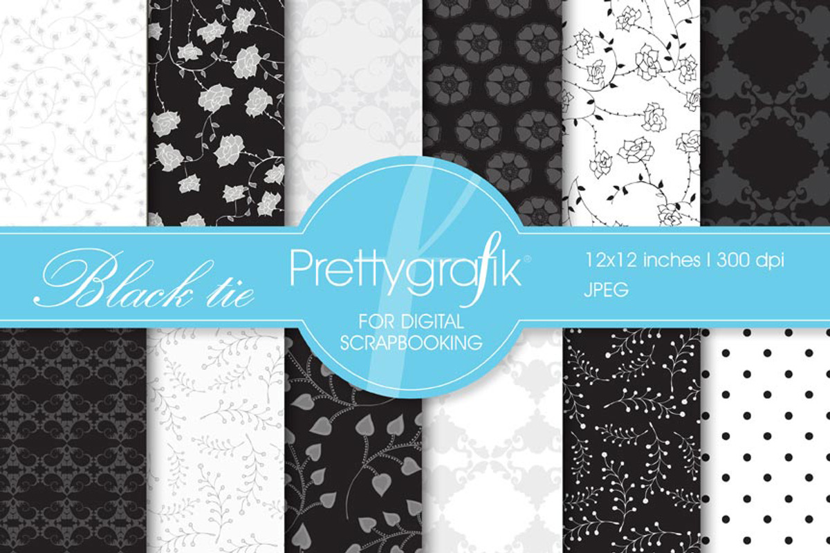 Black tie digital paper, commercial