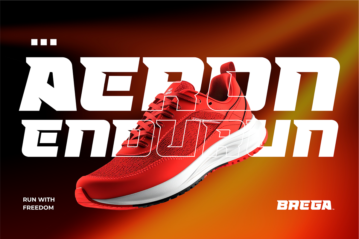 BREGA – Bold Sport Display Font, a Font by Vroz Studio (Photo 3 of 8)