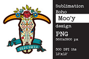 Sublimation design Bull | cow skull, an Object Graphic by KundolaArt (Thumbnail 7 of 15)