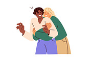 Awkward hugs, unwanted touch concept, a Person Illustration by Good Studio (Thumbnail 4 of 5)