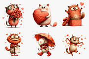 valentine cat clipart, an Illustration by CreationArt (Thumbnail 4 of 5)