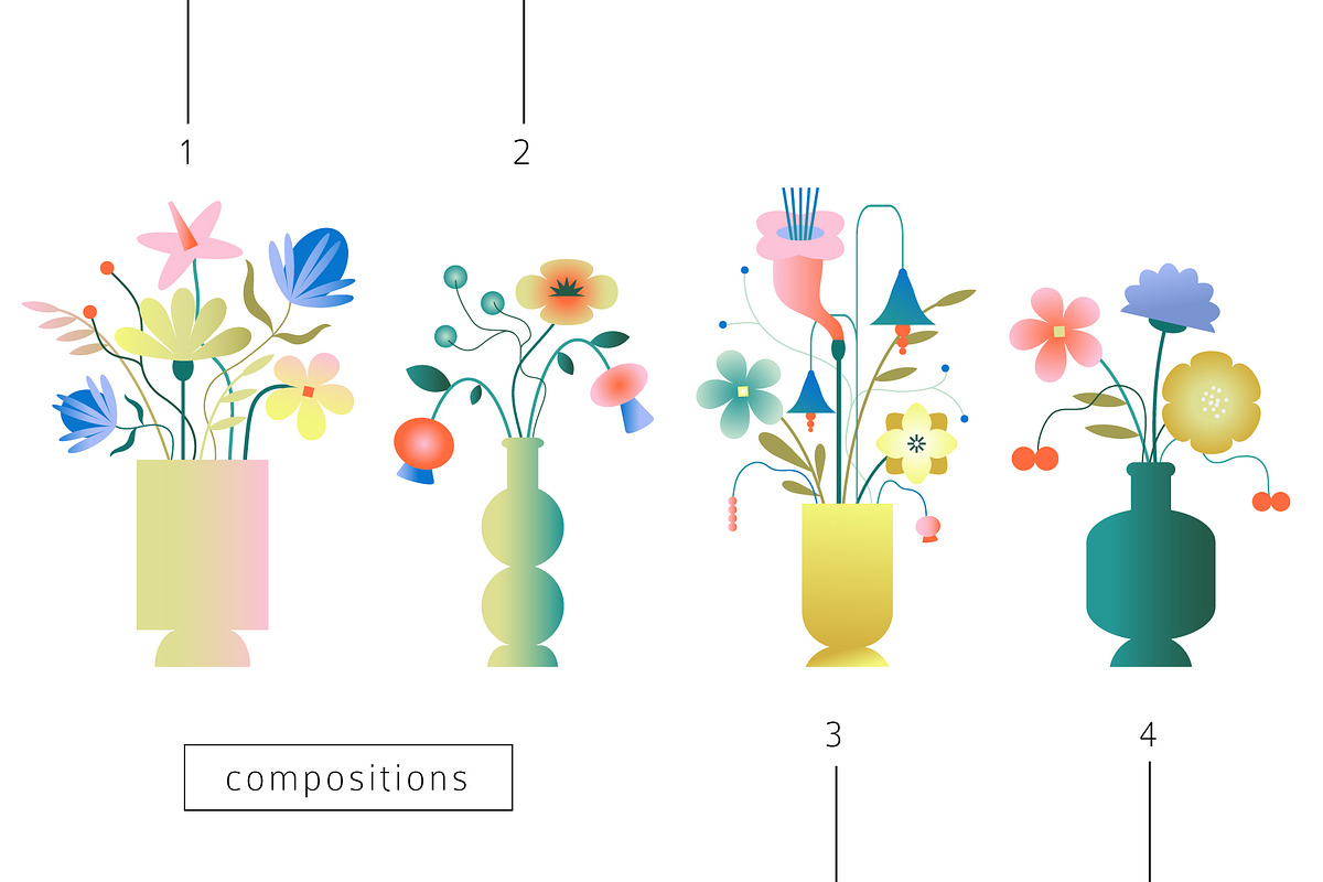 Gradient Flowers: posters, elements, an Object Graphic by Lena Nikolaeva (Photo 11 of 17)
