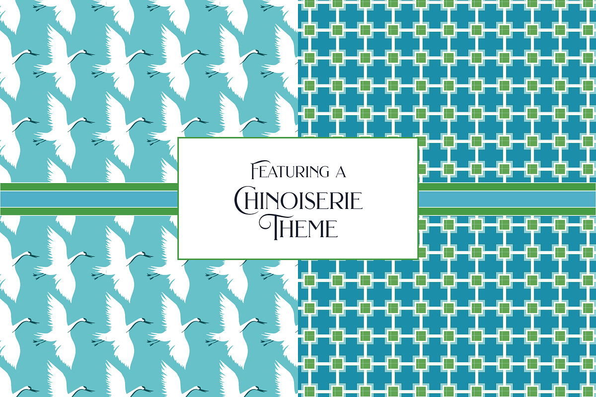 Chinoiserie Blue Green Patterns, a Pattern Graphic by RachelStudio (Photo 3 of 6)