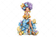 Whimsical Summer Woman Clipart, a Seasonal Illustration by Craft Nest (Thumbnail 9 of 11)
